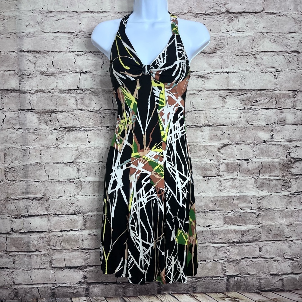 Missoni Women’s Dress Halter Criss Cross Back US 2 Multi Color Printed V…